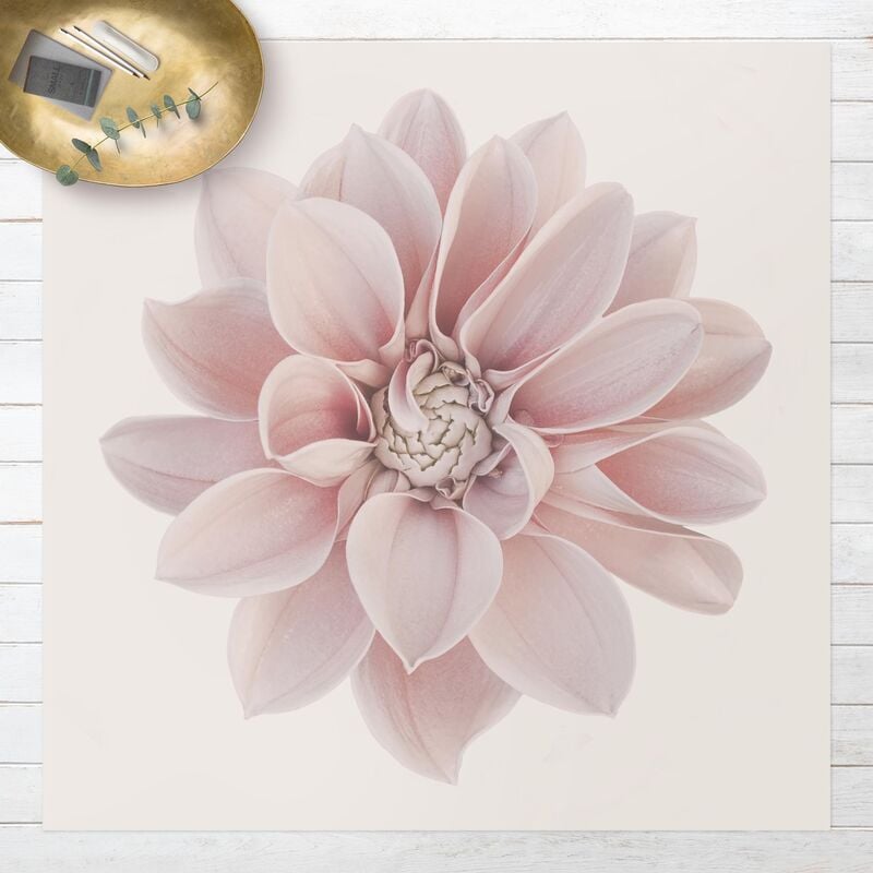 

Alfombras vinílicas - Dahlia Flower Pastel White Pink - Cuadrado 1:1 Dimensión LxA: 60cm x 60cm