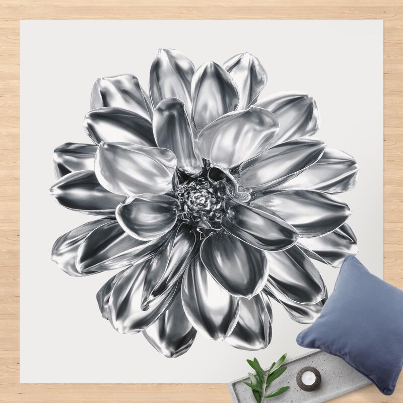 

Alfombras vinílicas - Dahlia Flower Silver Metallic - Cuadrado 1:1 Dimensión LxA: 60cm x 60cm