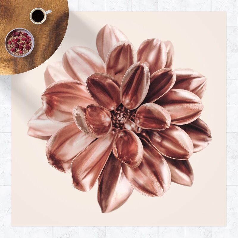 

Bilderwelten - Alfombras vinílicas - Dahlia Pink Gold Pink Centered - Cuadrado 1:1 Dimensión LxA: 120cm x 120cm