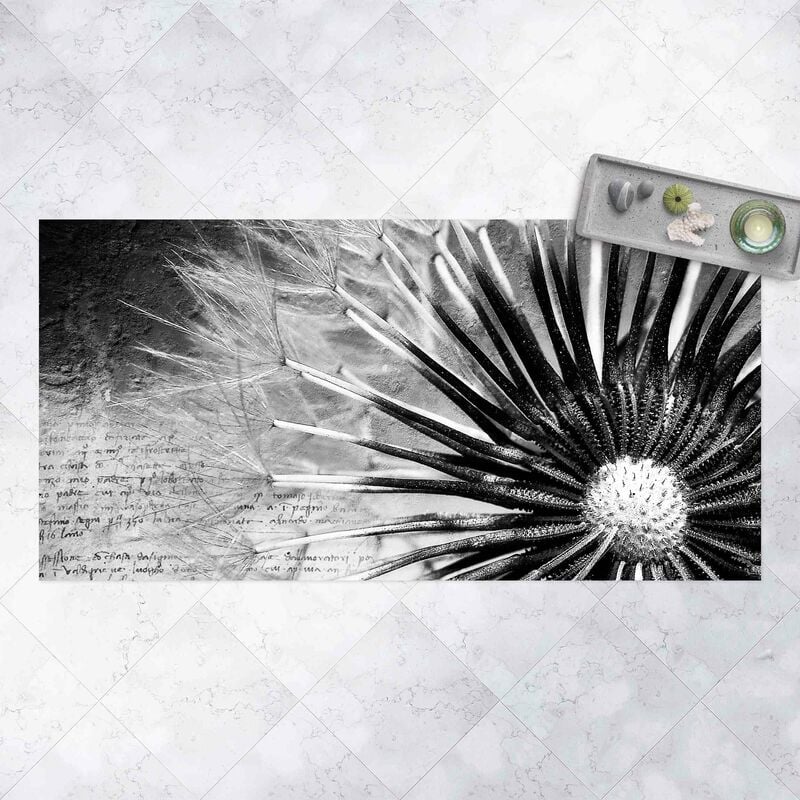

Alfombras vinílicas - Dandelion Black & White - Apaisado 1:2 Dimensión LxA: 70cm x 140cm