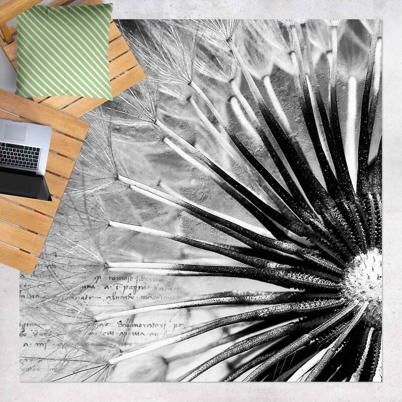 

Bilderwelten - Alfombras vinílicas - Dandelion Black & White - Cuadrado 1:1 Dimensión LxA: 140cm x 140cm