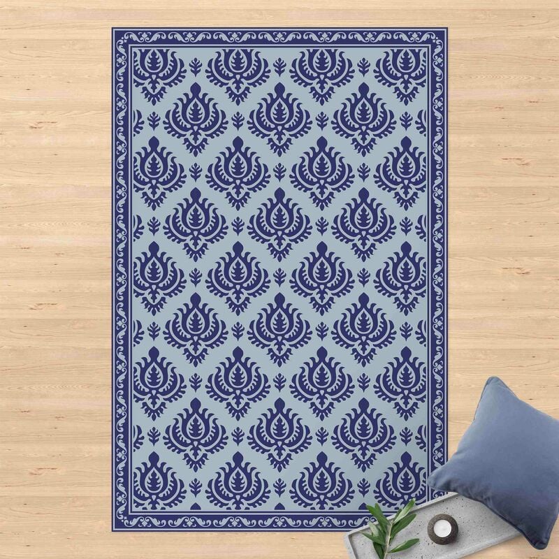 

Alfombras vinílicas - Dark Blue Broque Light With Border - Alto 3:2 Dimensión LxA: 120cm x 80cm