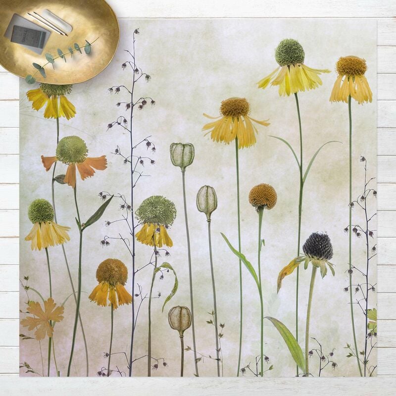 

Alfombras vinílicas - Delicate Helenium Flowers - Cuadrado 1:1 Dimensión LxA: 80cm x 80cm