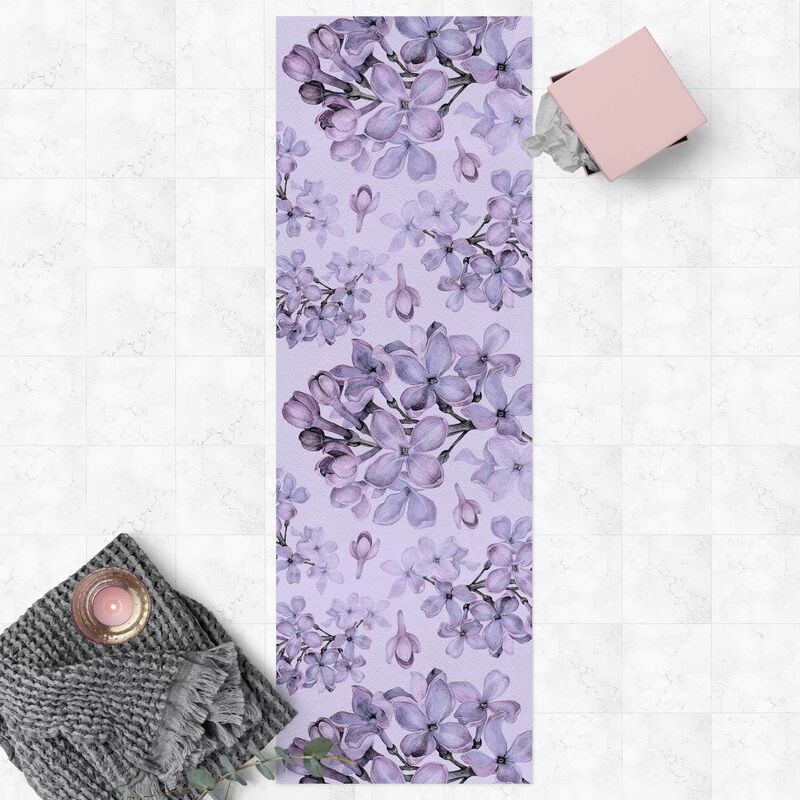 

Alfombras vinílicas - Delicate Watercolour Lilac Blossom Pattern - Panorámico Dimensión LxA: 270cm x 90cm