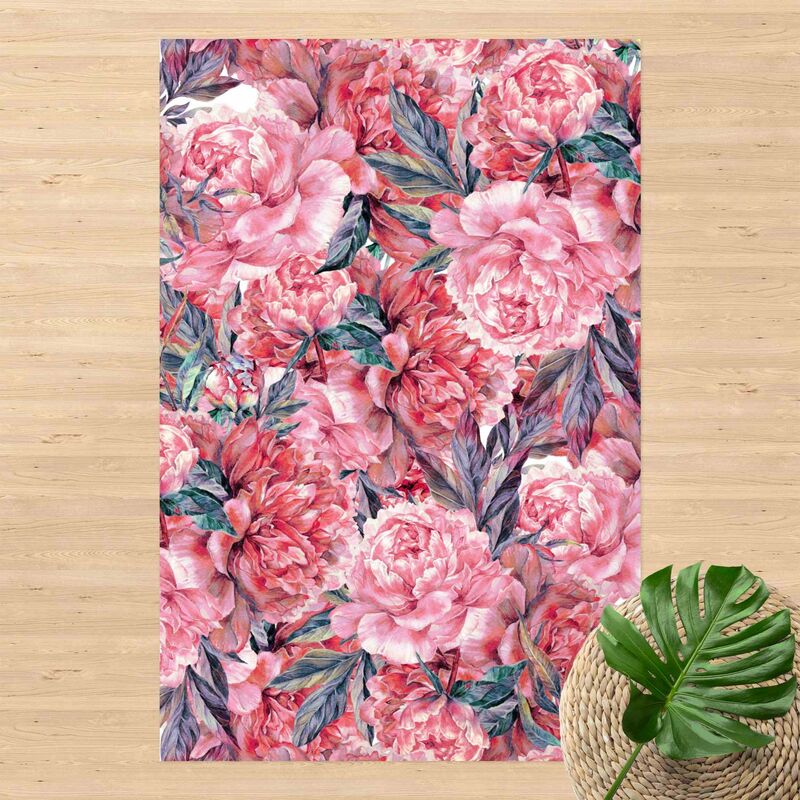 

Alfombras vinílicas - Delicate Watercolour Red Peony Pattern - Alto 3:2 Dimensión LxA: 180cm x 120cm