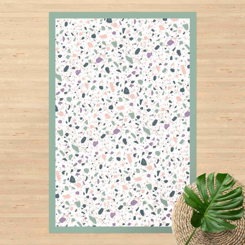 

Alfombras vinílicas - Detailed Terrazzo Pattern Agrigento With Frame - Alto 3:2 Dimensión LxA: 60cm x 40cm