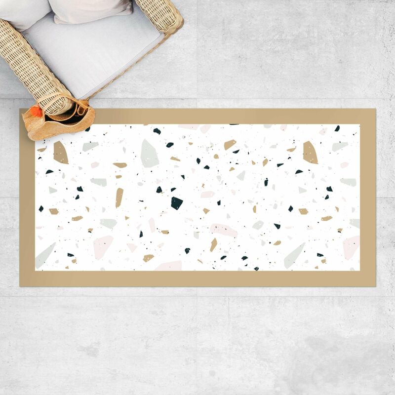 

Bilderwelten - Alfombras vinílicas - Detailed Terrazzo Pattern Sanremo With Frame - Apaisado 1:2 Dimensión LxA: 130cm x 260cm