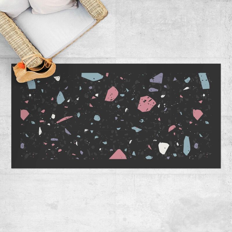 

Alfombras vinílicas - Detailed Terrazzo Pattern Taranto With Frame - Apaisado 1:2 Dimensión LxA: 140cm x 280cm