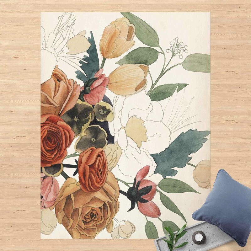 

Alfombras vinílicas - Drawing Flower Bouquet In Red And Sepia II - Alto 4:3 Dimensión LxA: 60cm x 45cm