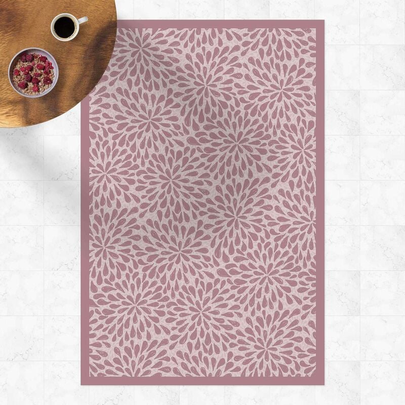 

Alfombras vinílicas - Drawn Drop Flowers With Frame - Alto 3:2 Dimensión LxA: 180cm x 120cm