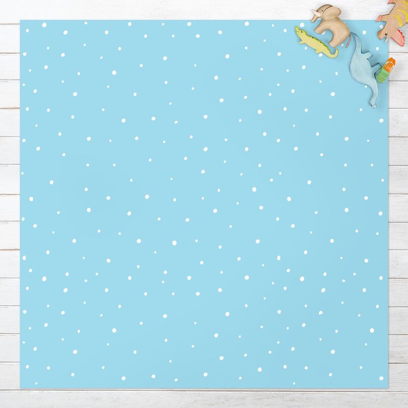 

Alfombras vinílicas - Drawn Little Dots On Pastel Blue - Cuadrado 1:1 Dimensión LxA: 120cm x 120cm