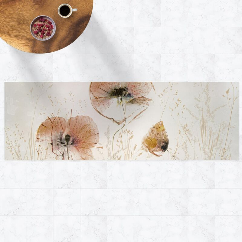 

Alfombras vinílicas - Dried Poppy Flowers With Delicate Grasses - Panorama Formato apaisado Dimensión LxA: 40cm x 120cm