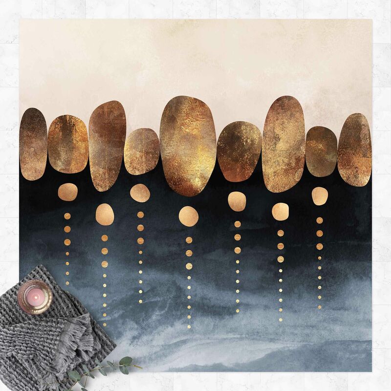 

Bilderwelten - Alfombras vinílicas - Elisabeth Fredriksson - Abstract Golden Stones - Cuadrado 1:1 Dimensión LxA: 100cm x 100cm