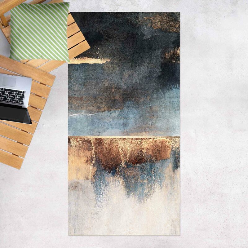 

Bilderwelten - Alfombras vinílicas - Elisabeth Fredriksson - Abstract Lakeshore In Gold - Alto 2:1 Dimensión LxA: 240cm x 120cm