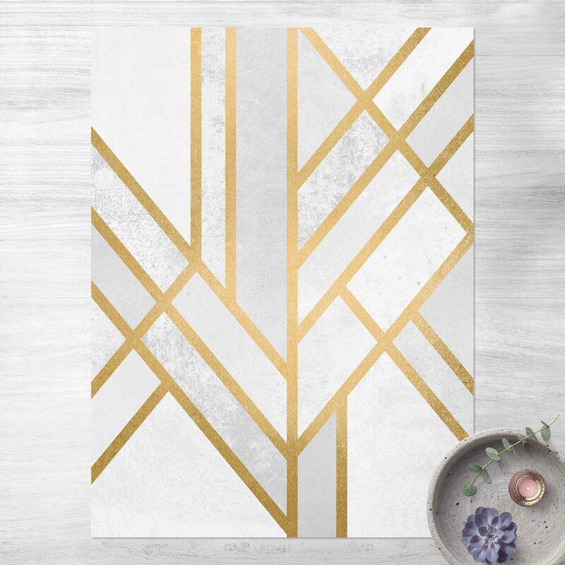 

Alfombras vinílicas - Elisabeth Fredriksson - Art Deco Geometry White Gold - Alto 4:3 Dimensión LxA: 120cm x 90cm