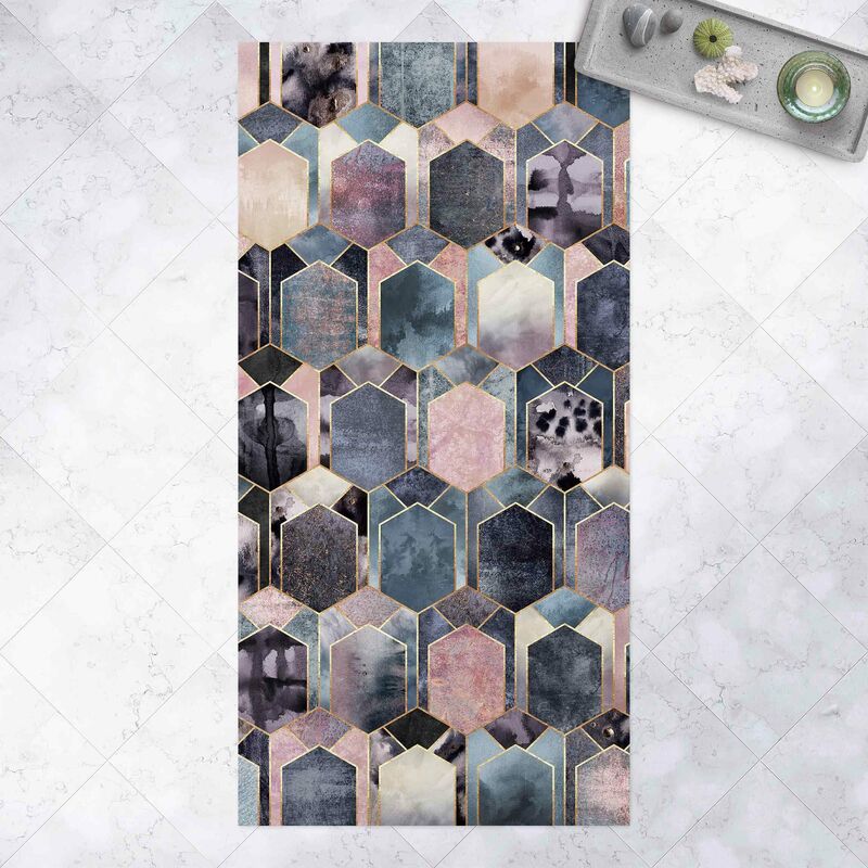 

Bilderwelten - Alfombras vinílicas - Elisabeth Fredriksson - Art Deco Marble Gold - Alto 2:1 Dimensión LxA: 160cm x 80cm