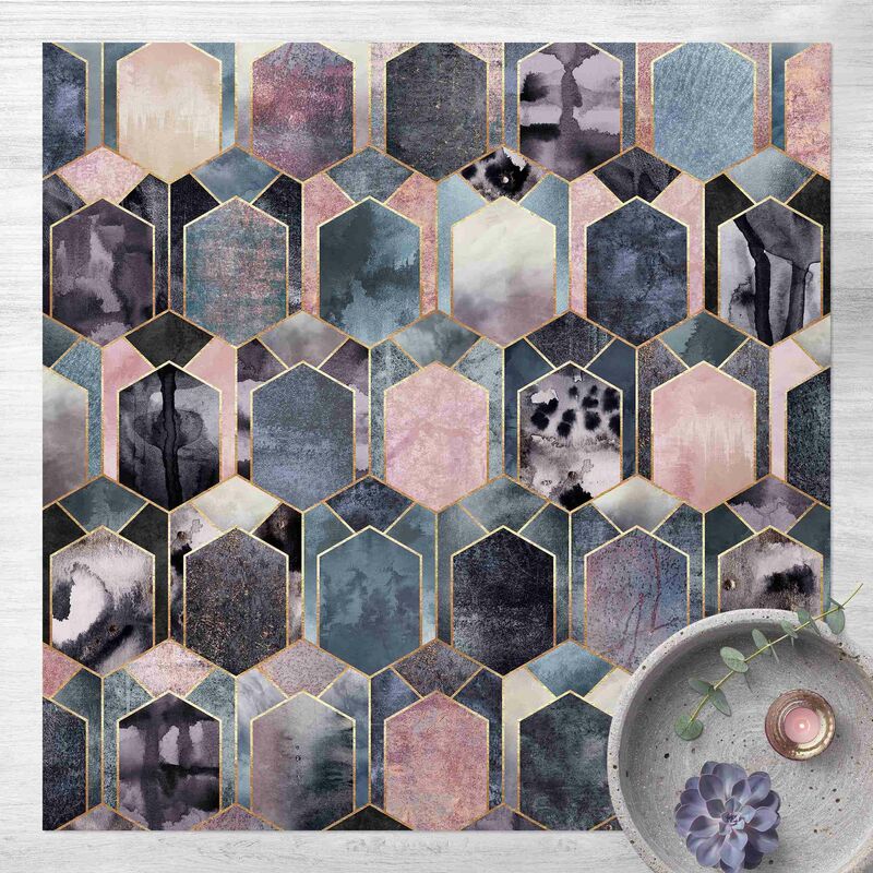 

Bilderwelten - Alfombras vinílicas - Elisabeth Fredriksson - Art Deco Marble Gold - Cuadrado 1:1 Dimensión LxA: 40cm x 40cm