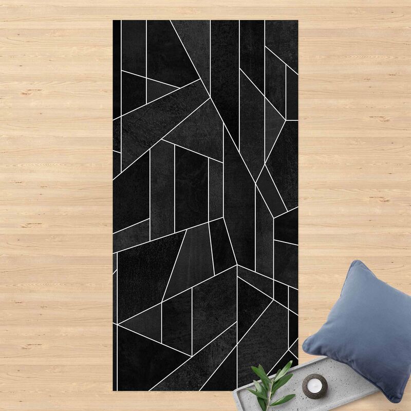 

Alfombras vinílicas - Elisabeth Fredriksson - Black And White Geometric Watercolour - Alto 2:1 Dimensión LxA: 200cm x 100cm