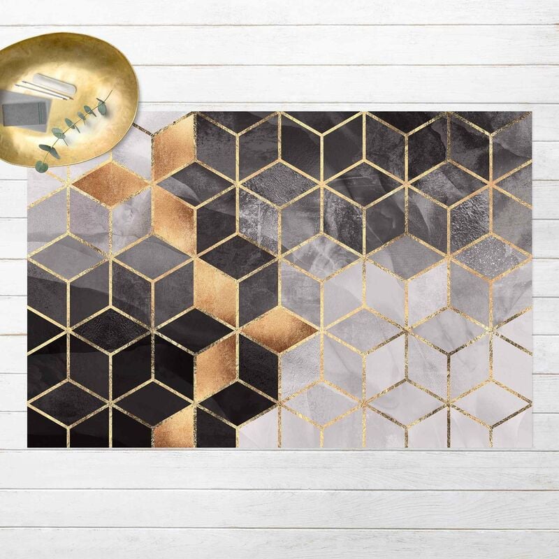 

Alfombras vinílicas - Elisabeth Fredriksson - Black And White Golden Geometry - Apaisado 2:3 Dimensión LxA: 120cm x 180cm