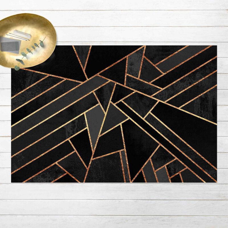 

Alfombras vinílicas - Elisabeth Fredriksson - Black Triangles Gold - Apaisado 2:3 Dimensión LxA: 80cm x 120cm