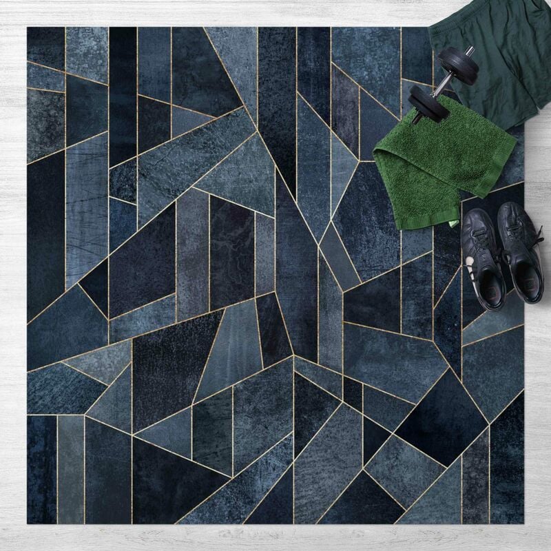 

Alfombras vinílicas - Elisabeth Fredriksson - Blue Geometry Watercolour - Cuadrado 1:1 Dimensión LxA: 100cm x 100cm