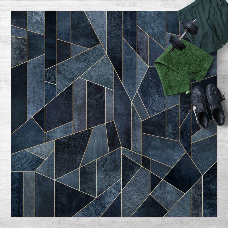 

Alfombras vinílicas - Elisabeth Fredriksson - Blue Geometry Watercolour - Cuadrado 1:1 Dimensión LxA: 80cm x 80cm