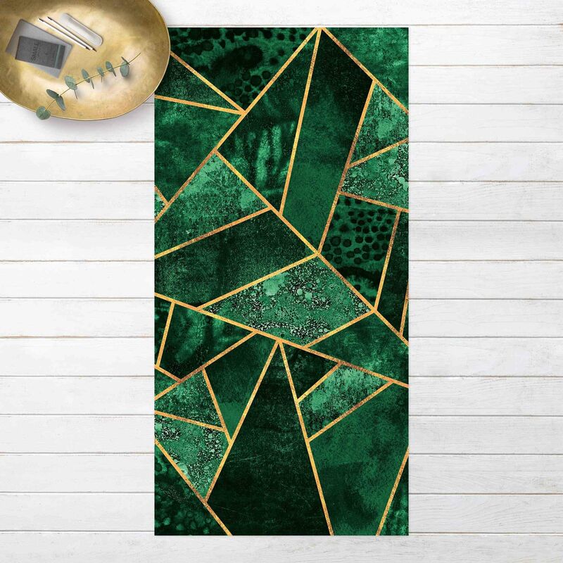 

Bilderwelten - Alfombras vinílicas - Elisabeth Fredriksson - Dark Emerald With Gold - Alto 2:1 Dimensión LxA: 280cm x 140cm