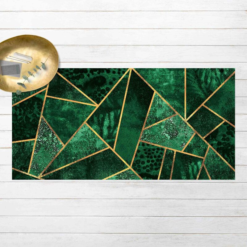 

Alfombras vinílicas - Elisabeth Fredriksson - Dark Emerald With Gold - Apaisado 1:2 Dimensión LxA: 70cm x 140cm