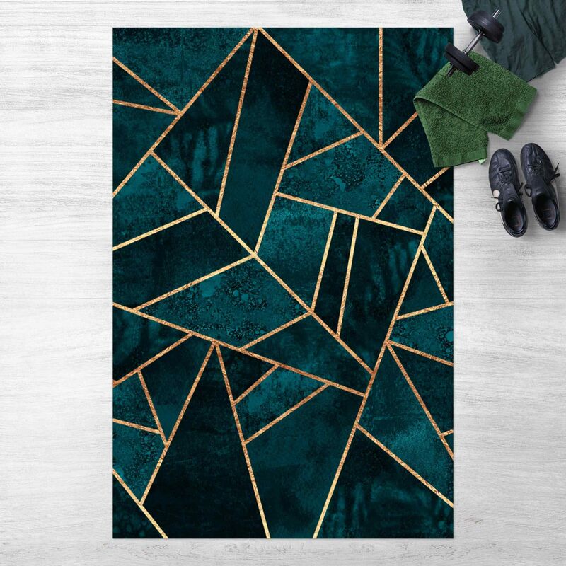 

Alfombras vinílicas - Elisabeth Fredriksson - Dark Turquoise With Gold - Alto 3:2 Dimensión LxA: 90cm x 60cm