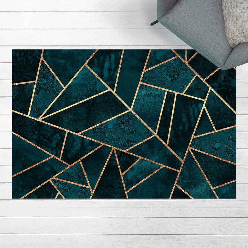 

Alfombras vinílicas - Elisabeth Fredriksson - Dark Turquoise With Gold - Apaisado 2:3 Dimensión LxA: 60cm x 90cm