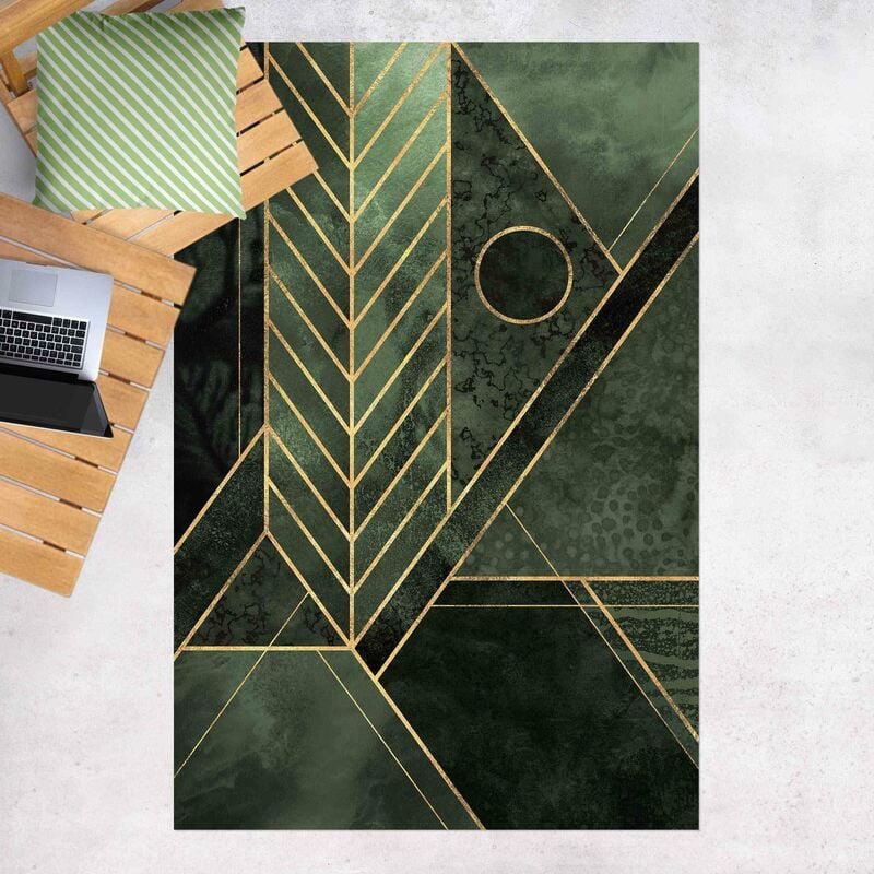 

Alfombras vinílicas - Elisabeth Fredriksson - Geometric Shapes Emerald Gold - Alto 3:2 Dimensión LxA: 120cm x 80cm