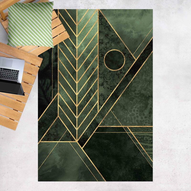 

Alfombras vinílicas - Elisabeth Fredriksson - Geometric Shapes Emerald Gold - Alto 3:2 Dimensión LxA: 180cm x 120cm