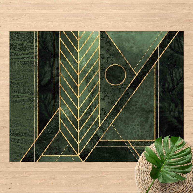 

Alfombras vinílicas - Elisabeth Fredriksson - Geometric Shapes Emerald Gold - Apaisado 3:4 Dimensión LxA: 135cm x 180cm