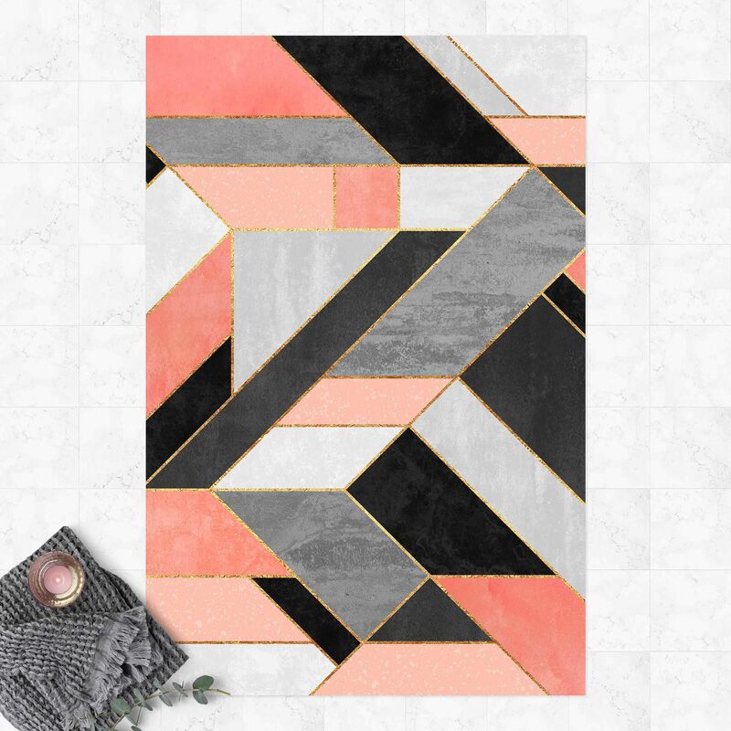 

Alfombras vinílicas - Elisabeth Fredriksson - Geometry Pink And Gold - Alto 3:2 Dimensión LxA: 90cm x 60cm