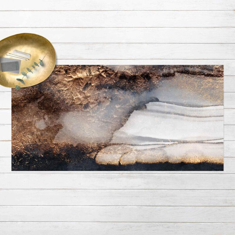 

Bilderwelten - Alfombras vinílicas - Elisabeth Fredriksson - Golden Marble Painted - Apaisado 1:2 Dimensión LxA: 130cm x 260cm
