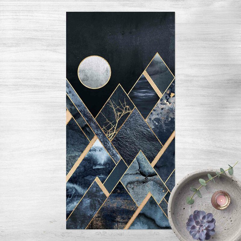 

Alfombras vinílicas - Elisabeth Fredriksson - Golden Moon Abstract Black Mountains - Alto 2:1 Dimensión LxA: 100cm x 50cm