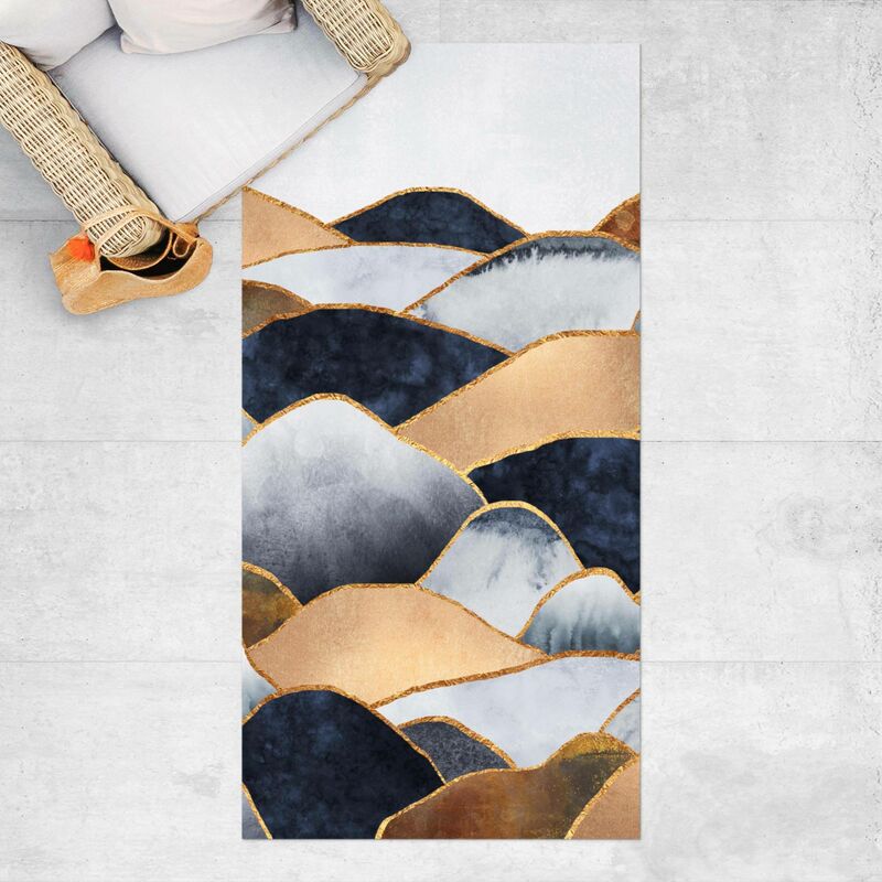 

Alfombras vinílicas - Elisabeth Fredriksson - Golden Mountains Watercolour - Alto 2:1 Dimensión LxA: 180cm x 90cm