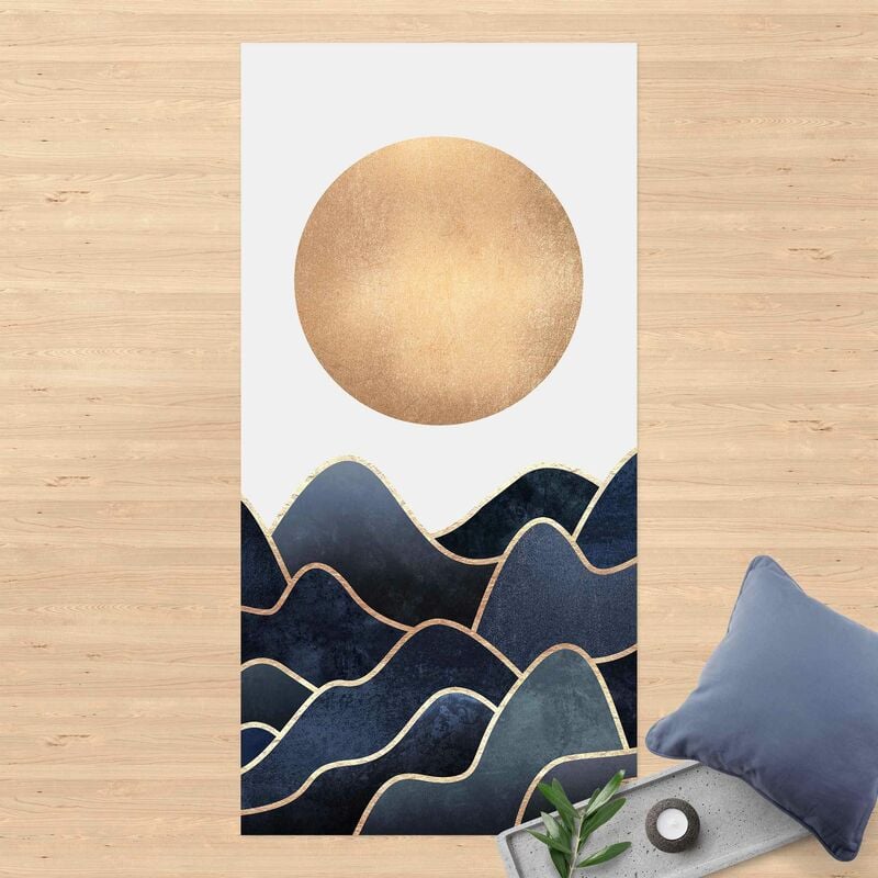 

Bilderwelten - Alfombras vinílicas - Elisabeth Fredriksson - Golden Sun Blue Waves - Alto 2:1 Dimensión LxA: 200cm x 100cm