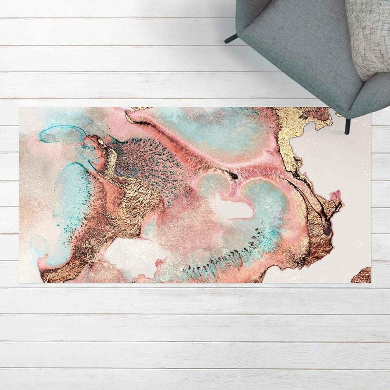 

Bilderwelten - Alfombras vinílicas - Elisabeth Fredriksson - Golden Watercolour Rosé - Apaisado 1:2 Dimensión LxA: 140cm x 280cm