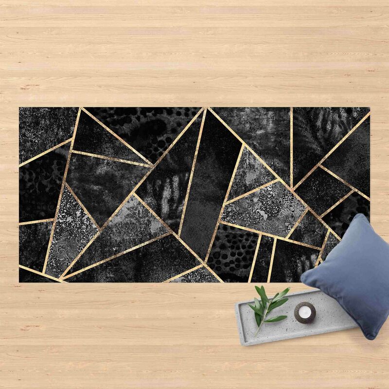 

Alfombras vinílicas - Elisabeth Fredriksson - Gray Triangles Gold - Apaisado 1:2 Dimensión LxA: 100cm x 200cm