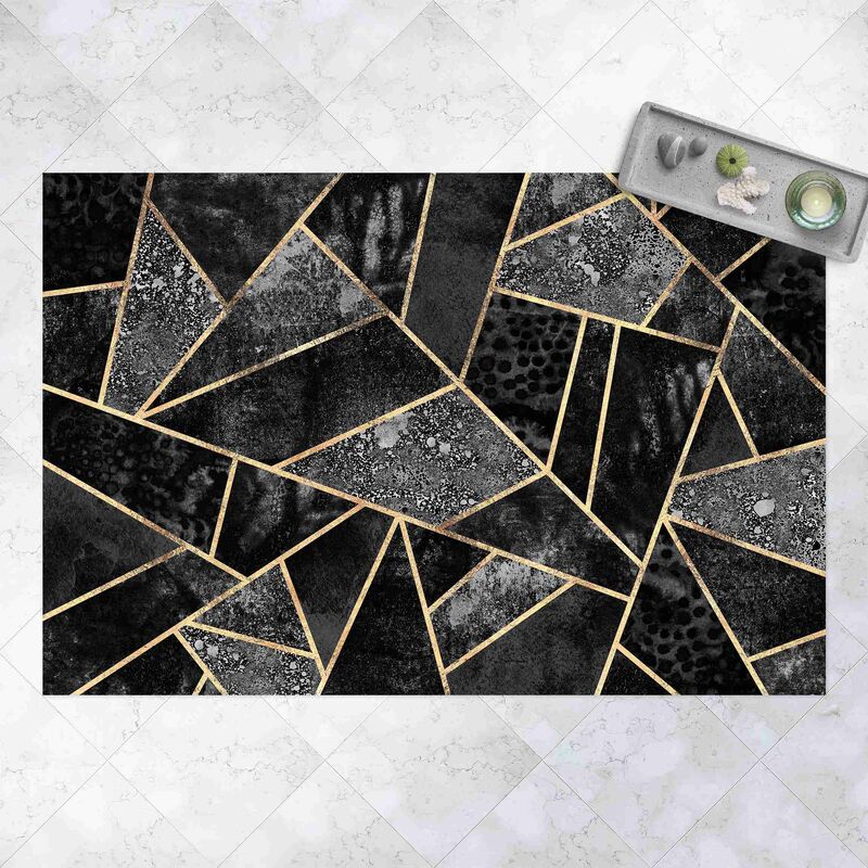 

Alfombras vinílicas - Elisabeth Fredriksson - Gray Triangles Gold - Apaisado 2:3 Dimensión LxA: 100cm x 150cm