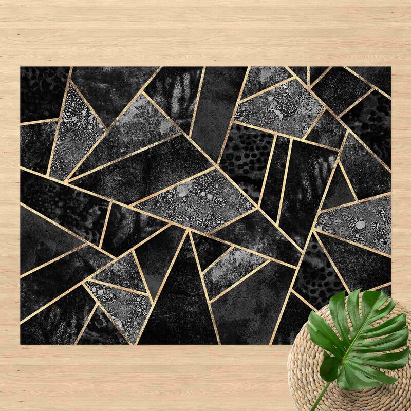 

Alfombras vinílicas - Elisabeth Fredriksson - Gray Triangles Gold - Apaisado 3:4 Dimensión LxA: 45cm x 60cm