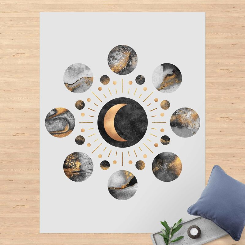 

Alfombras vinílicas - Elisabeth Fredriksson - Moon Phases Abstract Gold - Alto 4:3 Dimensión LxA: 60cm x 45cm