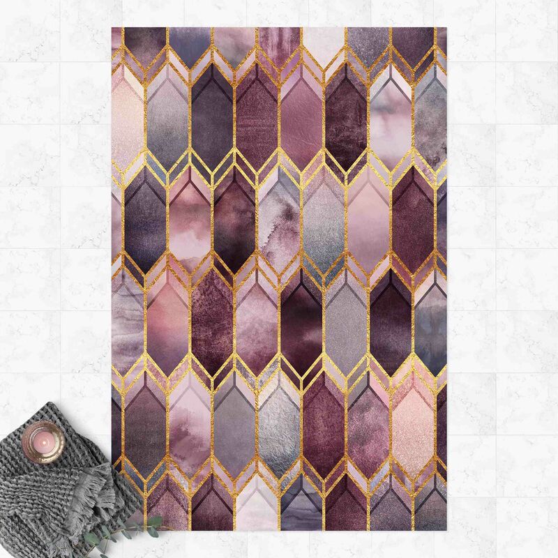 

Alfombras vinílicas - Elisabeth Fredriksson - Stained Glass Geometric Rose Gold - Alto 3:2 Dimensión LxA: 150cm x 100cm