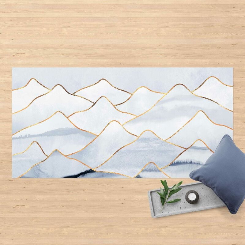 

Bilderwelten - Alfombras vinílicas - Elisabeth Fredriksson - Watercolour Mountains White Gold - Apaisado 1:2 Dimensión LxA: 110cm x 220cm