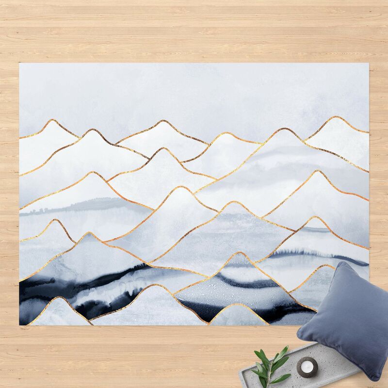 

Alfombras vinílicas - Elisabeth Fredriksson - Watercolour Mountains White Gold - Apaisado 3:4 Dimensión LxA: 120cm x 160cm