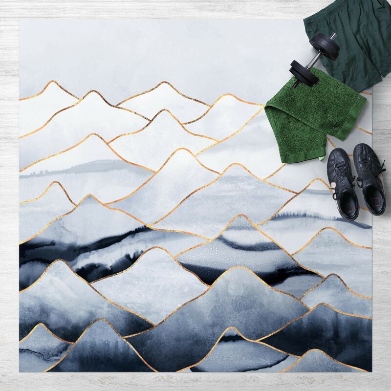 

Bilderwelten - Alfombras vinílicas - Elisabeth Fredriksson - Watercolour Mountains White Gold - Cuadrado 1:1 Dimensión LxA: 100cm x 100cm