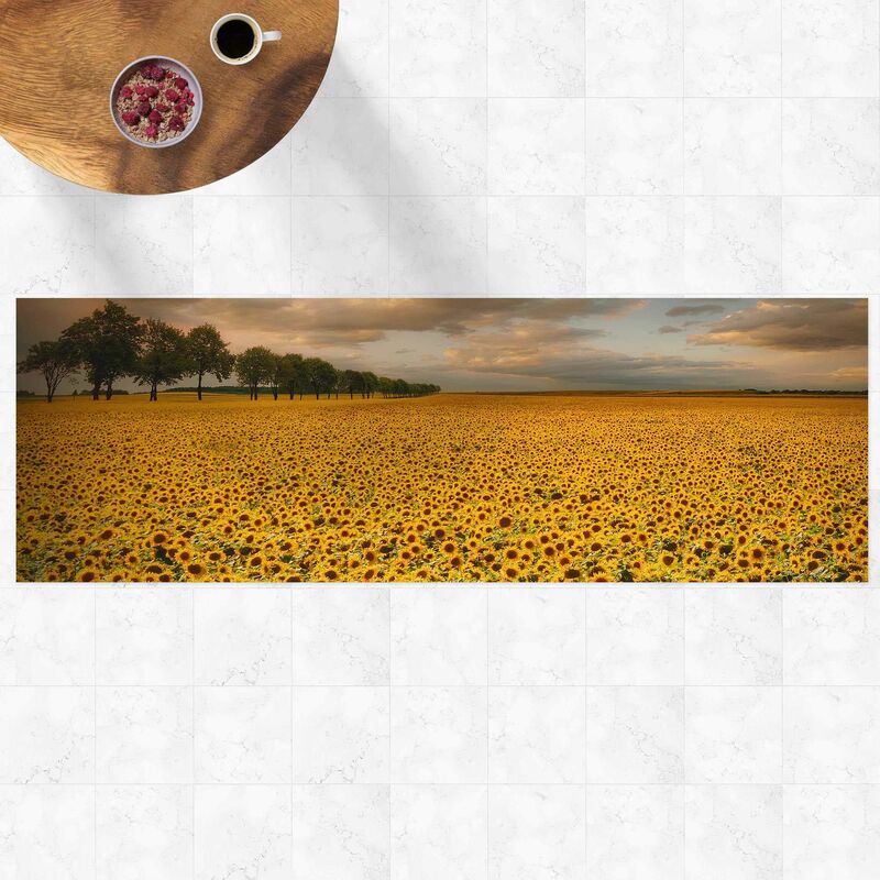 

Alfombras vinílicas - Field With Sunflowers - Panorama Formato apaisado Dimensión LxA: 100cm x 300cm