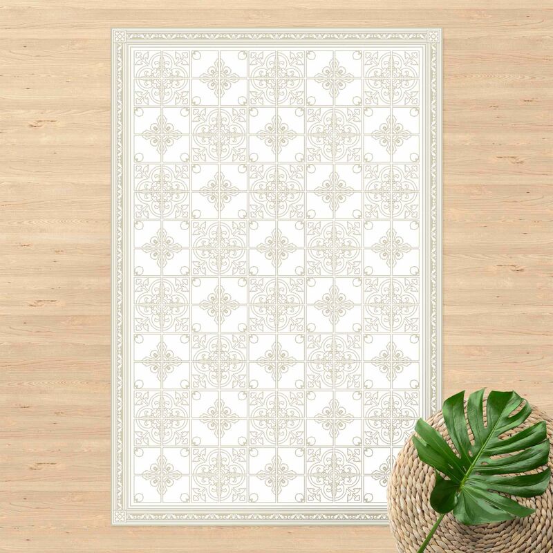 

Alfombras vinílicas - Floral Tile Pattern Sand With Border - Alto 3:2 Dimensión LxA: 210cm x 140cm