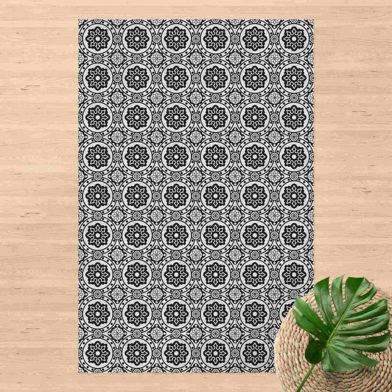 

Alfombras vinílicas - Floral Tiles Black And White - Alto 3:2 Dimensión LxA: 90cm x 60cm